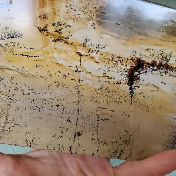 Picture Story Jasper Pink Pastel Dendritic Crystal Tile Slab 970 grams